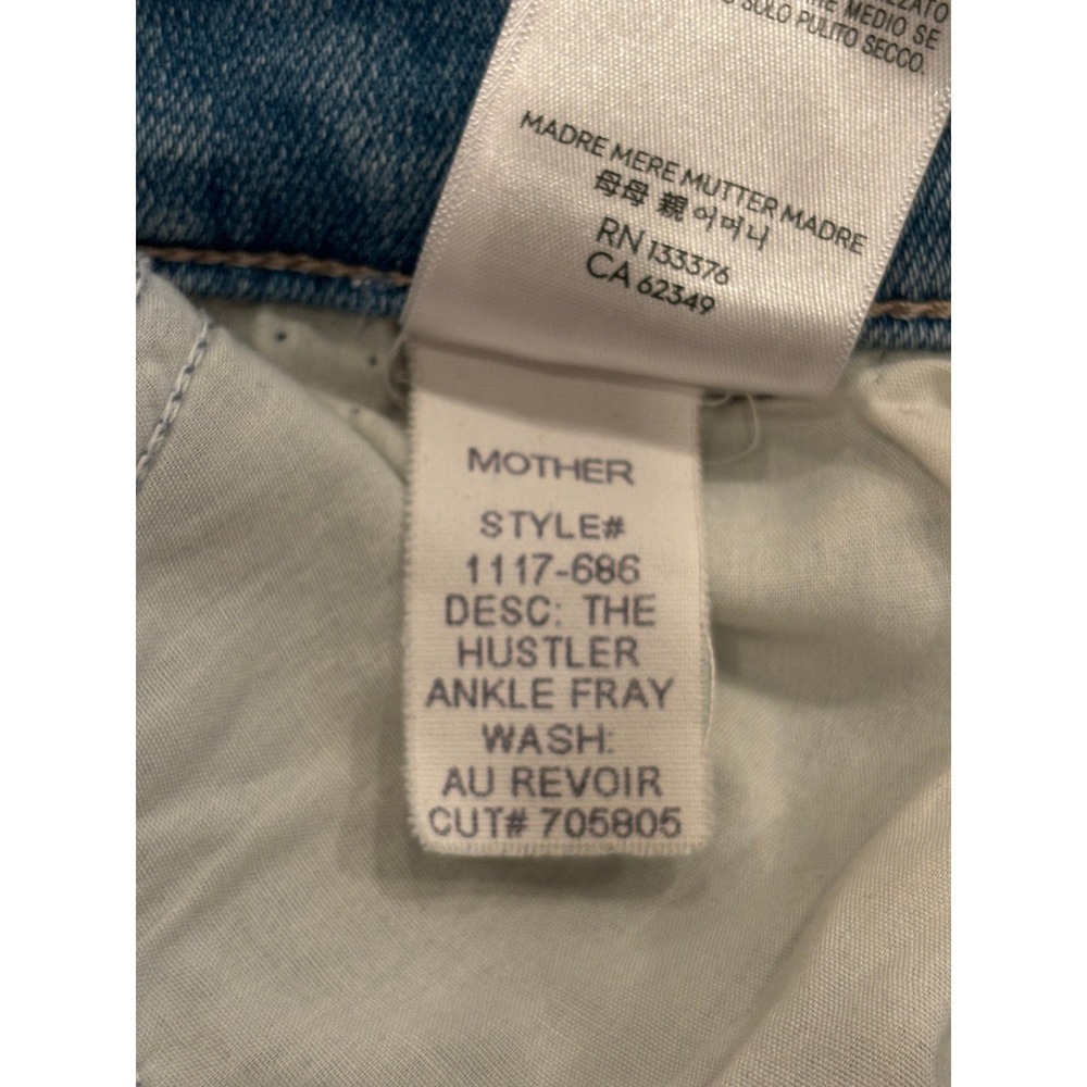Mother The Hustler Superior Ankle Fray Au Revoir Light Wash Sz 29 High Rise - Picture 9 of 9